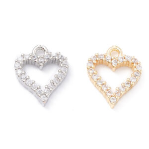 Charm cuore con zirconi
